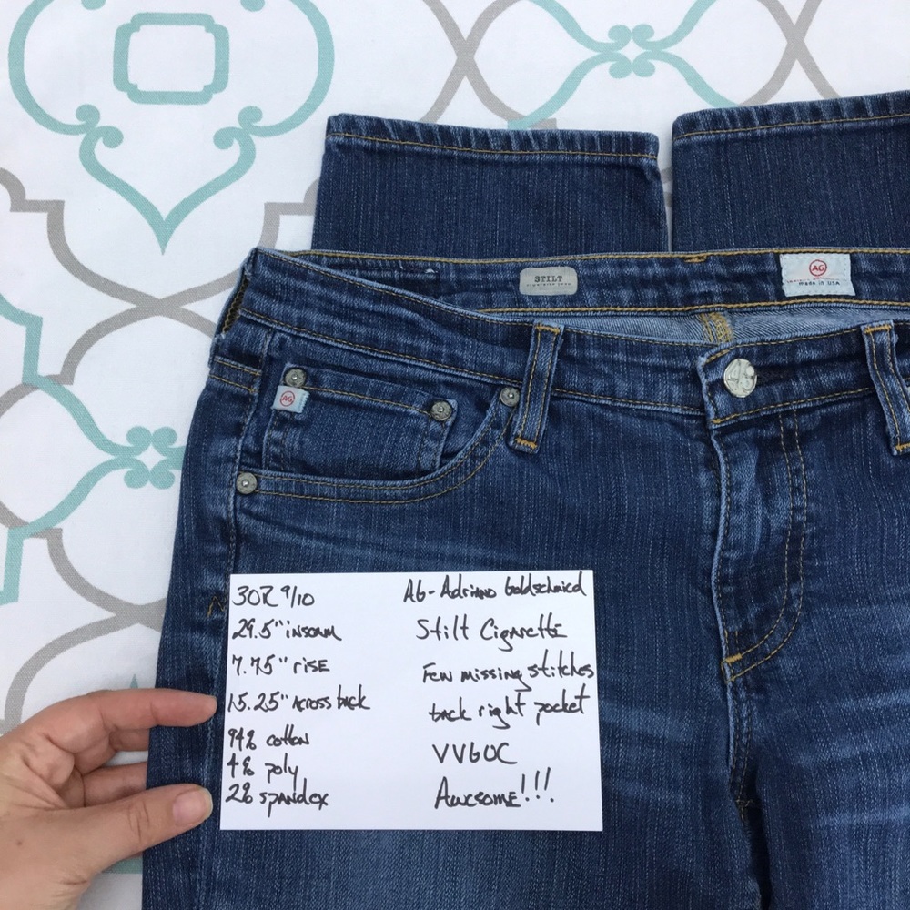 💙👖AWESOME! AG STILT CIGARETTE👖💙30 9/10 29.5” - Picture 6 of 8